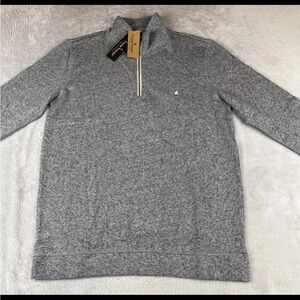 Tailor Vintage mens gray long sleeve 1/4 zip pullover sweatshirt size small